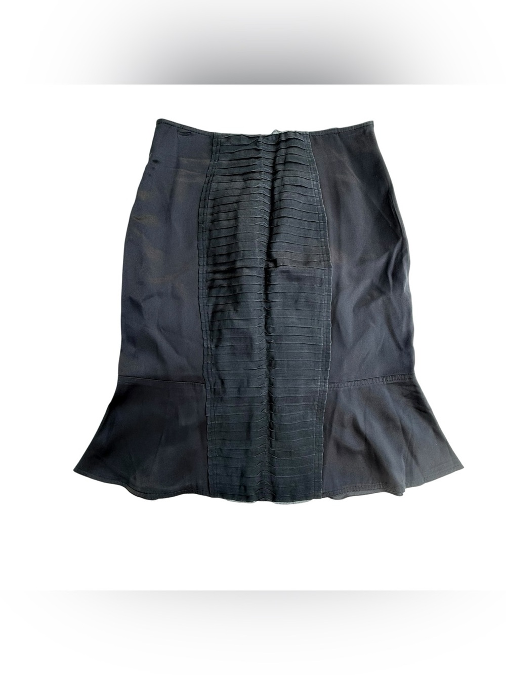 Carolina Herrera Black Pleated-Center Flared Skirt